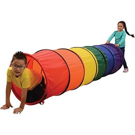 Cre8tive Minds 8' L. x 24" Diam. Nylon Rainbow Tunnel for Ages 3 Years and Up