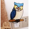 HUIMIEJU Colored Glass Owl Night Light, Children's Room Animal Night
