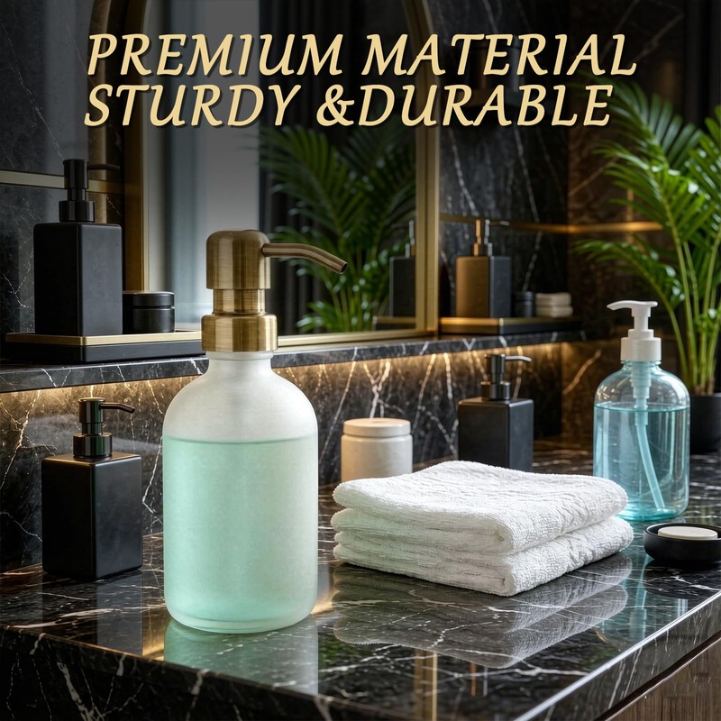 4 Pcs Soap Dispenser Pump Replacement, Gold Stainless Steel