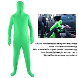 Green Chromakey Bodysuit, Unisex Photography Chromakey Body Suit, Full Body Zentai Disappearing Costume Green Bodysuit, Portable Reusable for Live Broadcast, Special Effects Post