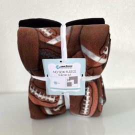 Football Anti-Pill No-Sew Throw Fleece Fabric Kit (72x60)