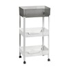LiWNYRK 3 Tier Rolling Cart with Wheels 4.7'' Deep Baskets