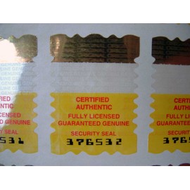 Security Seal Certificate of Authenticity Hologram Tamperproof Labels/Stickers X 500 with Silver Void Release Messsage
