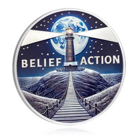 CHURYUML Inspirational Gifts Lighthouse Motivational Challenge Coins Mental Health Coin Motivational Gifts for Women Men Family Friends Students Team Members Colleagues Unique Sobriety Gifts