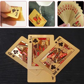 Waterproof Playing Cards, Cool Plastic Playing Cards, Poker Cards, Waterproof, Poker Cards, Playing Cards Plastic, Playing Cards Games Children & Adults Family Party Game Playing Cards, Gold (Pack of
