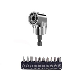 Wzenclave Adaptador de Taladro en ángulo Recto de 105 Grados, Corner Tool Screw Hub with Multi-Function, Accesorio de Taladro en ángulo con Vástago Hexagonal de 1/4" para Trabajos Domésticos