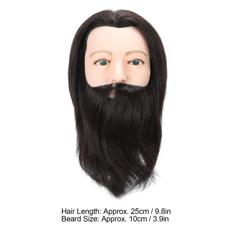 Salon Male Mannequin Head Human Hair Practice Hairdressing Training Head