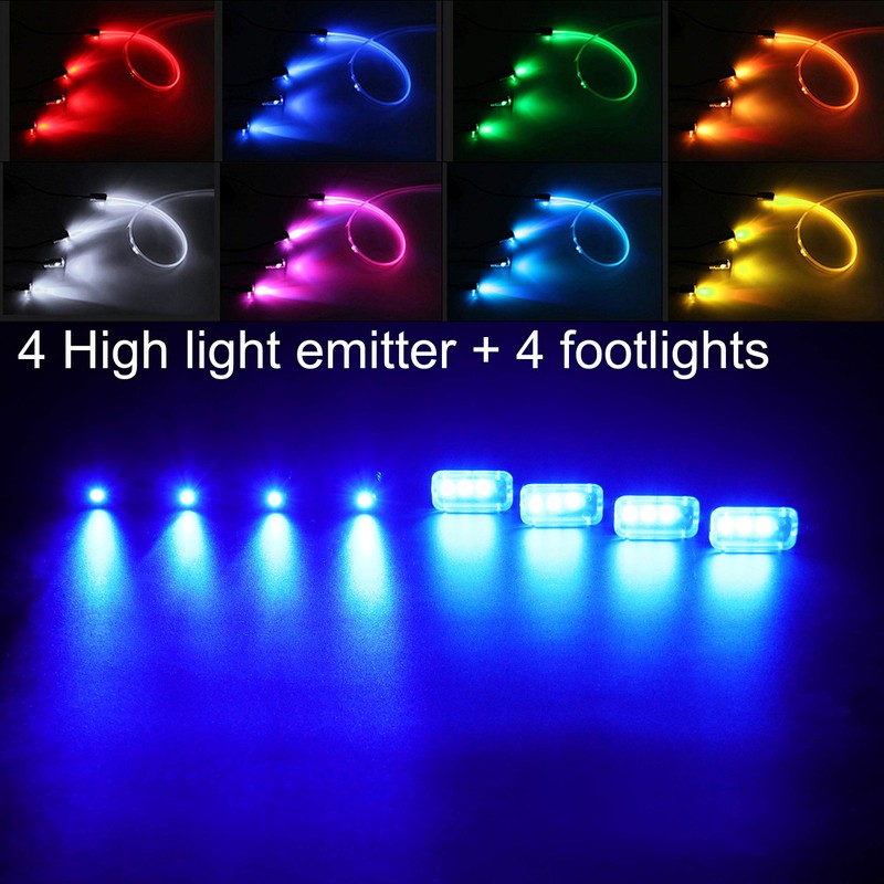 TABEN Car Neon Light Strips, 4-Piece Set with 8 Colours,