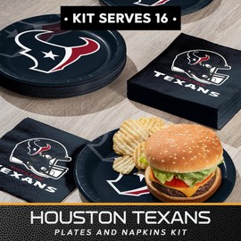 Trendware Houston Texans Paper Plate and Napkin Party Kit, Serves 16