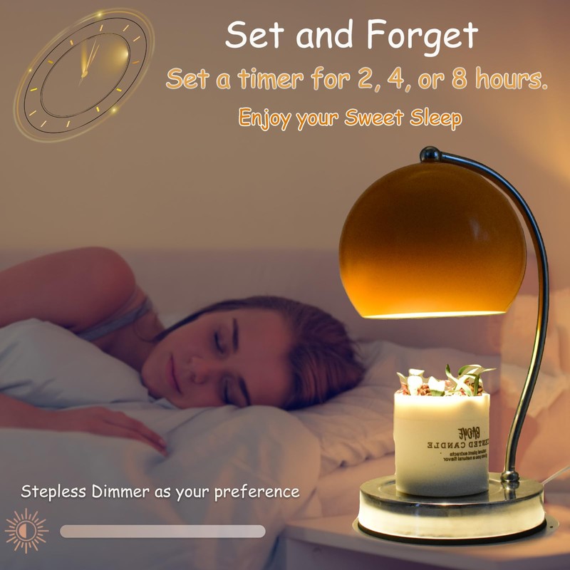 WARMCITY Candle Lamp Warmer, Wide Base Scented Candle Warmer with