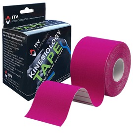 NV Compression Kinesiology Tape | 5m Roll of Elastic Muscle Support Tape for Exercise, Sports & Injury Recovery (Pink)