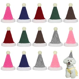 14 Pcs Mini Party Hats for Stuffed Animals, 7 Colors Tiny Cone Party Hats for Toy, Adjustable Birthday Hat for Stuffed Animals, Colorful Parties Hat for Dolls Dog Cat Rabbit Puppies Celebrations
