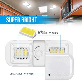 JMEST LEAD 2PCS 12V LED Caravan Interior Light 3 Colors with Knob Switch Dimmable 12V 10W LED Campervan RV Ceiling Light Interior Dome Light For Motorhome Trailer Car Truck Boat