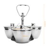 Spice Rack Kitchen Stainless Steel Seasoning Pots Condiment Set Rotating