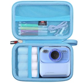 FBLFOBELI Kids Instant Print Camera Case for DYLANTO/Cimizi/DUDUDRAGON/Gofunly/TIATUA/ETIKEZ/YTETCN Instant Print Camera, Kids Camera Storage for Print Paper and Accessories (Case Only) (Blue)