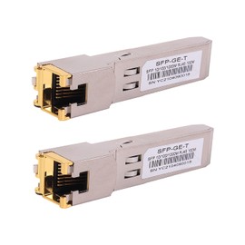 2 x 1000BASE-T Gigabit SFP to RJ45 Copper Ethernet Modular Transceiver for Cisco, Meraki, Ubiquiti, D/TP Link, Supermicro, Netgear, Broadcom, 1.25G SFP-T CAT5E/CAT6 up to 100 m Mikrotik S-RJ01