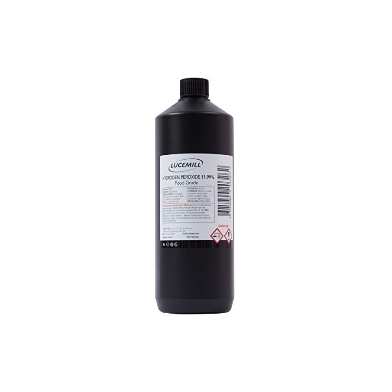 LUCEMILL Hydrogen Peroxide 11.99% Food Grade 1 Litre, Unstabilized and