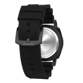 GELAXSY Mens 44mm Quartz Watch with Analogue Display Date Window and Rubber Strap Water Resistant Wrist Watch for Men (Black)