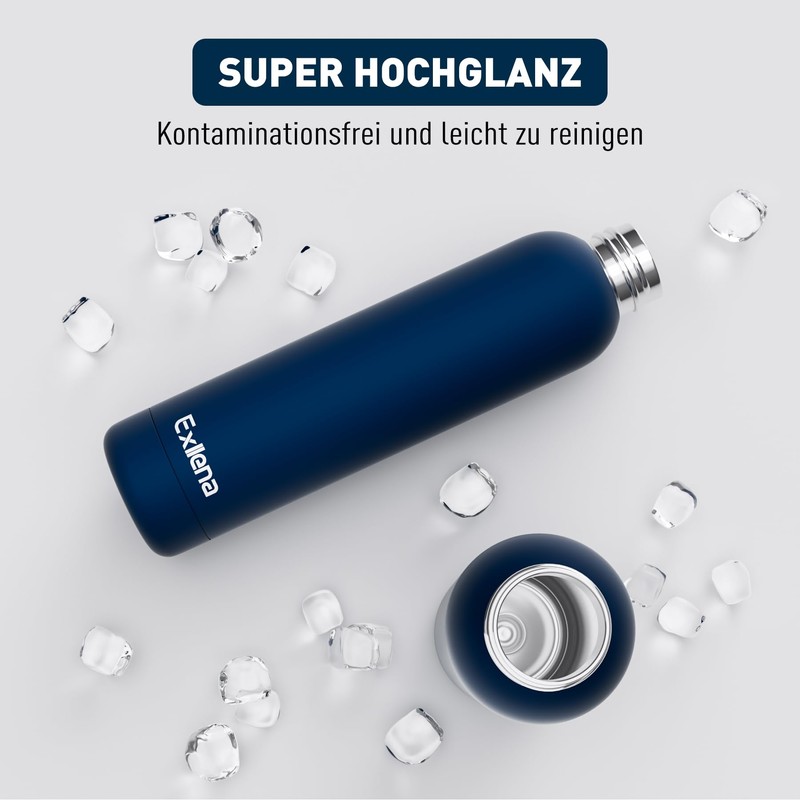 Exllena Stainless Steel Drinking Bottle 750 ml Keeps Drinks Cold