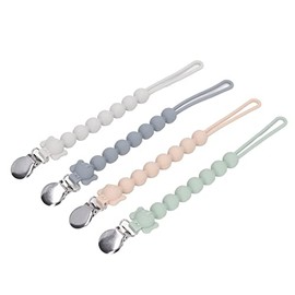 Cadena para Chupete de Silicona, 4 Piezas con Clip de Seguridad, Diseño de Elefante Adorable, Fácil Limpieza y Sujeción, para Bebés