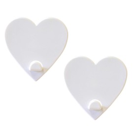 KalaMitica - Set of 2 Magnetic Wall Hangers with Powerful Magnet - White Hearts