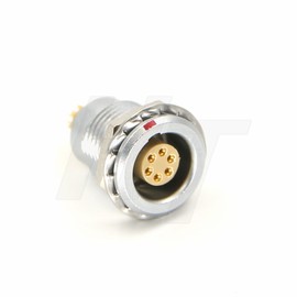 HangTon 0B Circular Connector Push-Pull Metal Panel Socket Egg 6 Pin Female Contacts (6P, Female)