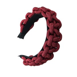 Rhinestone Headband Wide Padded Hair Band Crystal Bead Decorated Headbands Bling Glitter Headband for Women Girls (CWiRed)