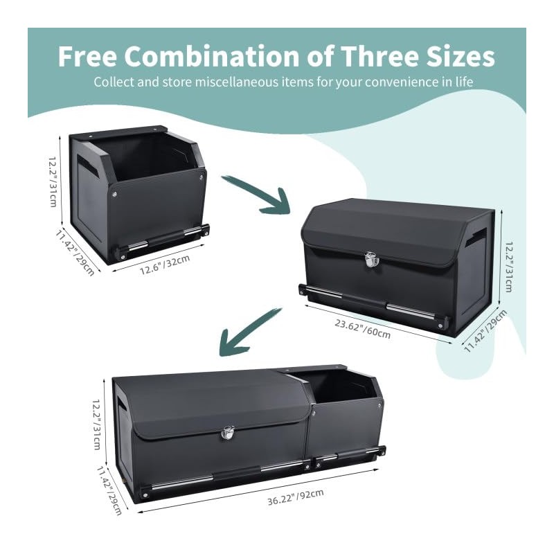 XCF Car Trunk Organizer, Collapsible Leather Car Trunk Storage Organizer