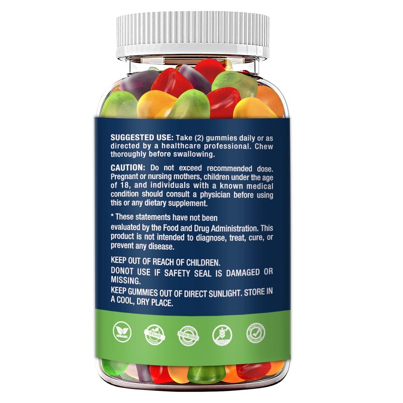 NUBETONG Organic Gummies Natural ingredients Fruit Flavor Made in USA