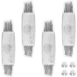 Walquicks 4Pcs Bicycle Reflectors Front and Rear Kit Bike Wheel Spoke Reflectors Accessories, Mountain Bike Safety Warning Reflectors for Night Cycling, Handlebar, Seatpost (White)