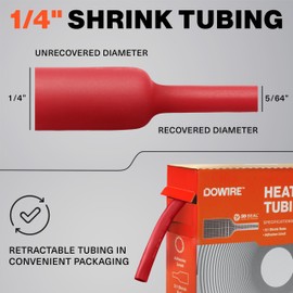 Dowire Heat Shrink Tubing 1/4" - Adhesive Lined - 3:1 Ratio - Waterproof Marine Grade Shrink Tube - Wire Shrink Wrap Tubing - Red - 25 Feet