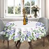 Eikione Lavender Round Tablecloth 60 Inch, Floral Oilproof, Wrinkle Resistant