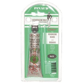 Clubman Moustache Wax Black 0.5 Ounce Strong Hold Facial Hair Styling Agent