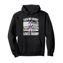 Even My Husky Loves Trump Dogs Republican Vance Vote Pullover Hoodie
