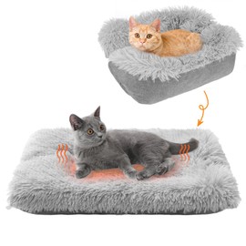 SCENEREAL Self-Warming Cat Bed Mat for Cats Small Dogs, Function 2 in 1 Soft Plush, Washable Pet Mat Autumn Winter Indoor Snooze Sleeping for Kittens Puppy Dog