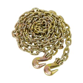 Mytee Products 3/8" x 16' Grade 70 Transport Binder Chain - Made in USA with G70 Grab Hooks - Tow Transport Binder Chain - 6,600 Lbs WLL