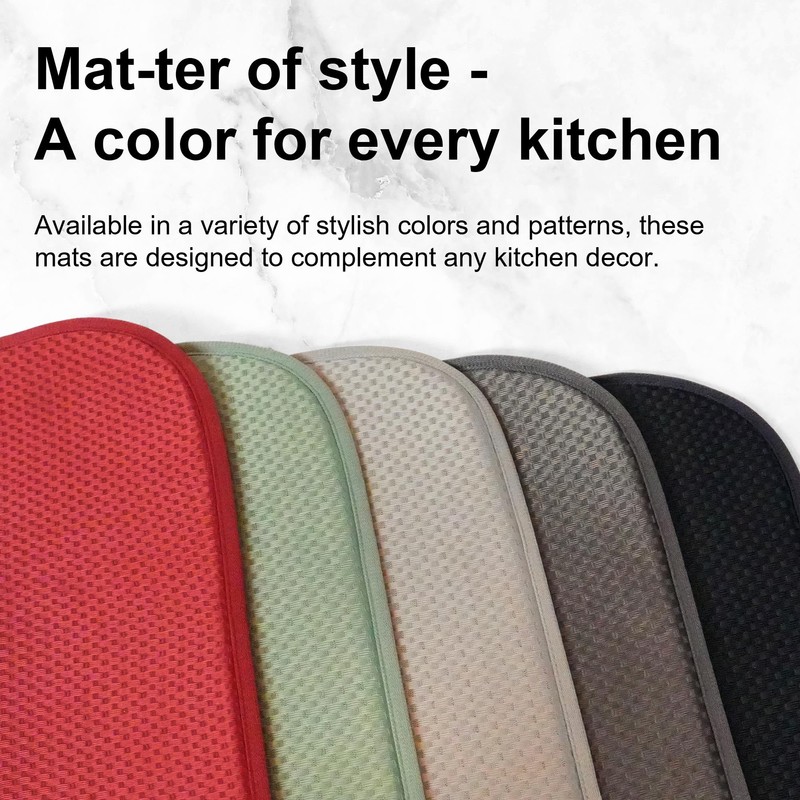 FULL BE DARE 2-Pack Light Gray Dish Drying Mats 17”