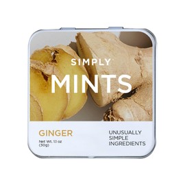 SIMPLY MINTS Natural Ginger Breath Mints, 6 Pack (180 Pieces), Made with Real Ginger Oil | Aspartame-Free, Sorbitol-Free, Xylitol-Free, Vegan, Kosher, Non-GMO