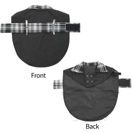 Waterproof Dog Rain Jacket, Windproof Lightweight Adjustable Dog Raincoat Windbreaker Pet Clothes for Small Medium Large Dogs (Black, XXL)