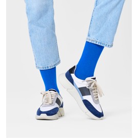 Happy Socks Solid Crew Socks, for Men and Women, made with Sustainable Cotton - Blue, Red, Green, Pink and Yellow - size 9-11 - 5-Pack