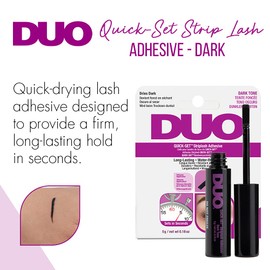 DUO Quick-Set Strip Lash Adhesive - Dark Tone, Quick-Drying, Long-Lasting, Water-Resistant Lash Glue for Strip & Individual Lashes, 0.18 oz, 1-Pack
