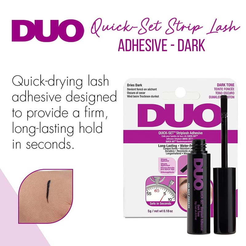 DUO Quick-Set Strip Lash Adhesive - Dark Tone, Quick-Drying, Long-Lasting,