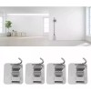 Rush Set 4 Soportes Ganchos Pared Metalicos Escoba Trapeador