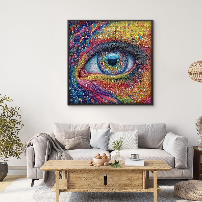 Impossible Puzzles for Adults 1000 Pieces, Colorful Eye Gemstone Art