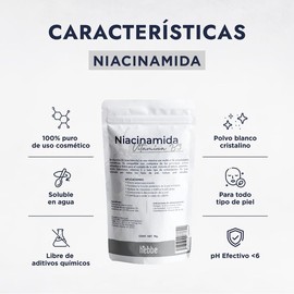 Hebbe - Niacinamida Pura para Rejuvenecimiento y Cuidado de la Piel, 1000 g