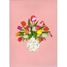 Favour Pop Up® - 3D A Magnificent Bouquet in Vase, Birthday, Anniversary, Also for Money Gift or Voucher TF091