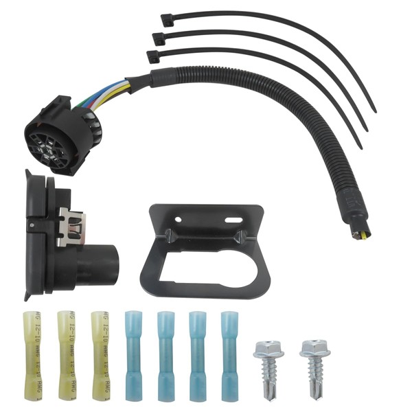 Hevituwhe Upgranded 7 Way Trailer Tow Hitch Wiring Plug Receptacle