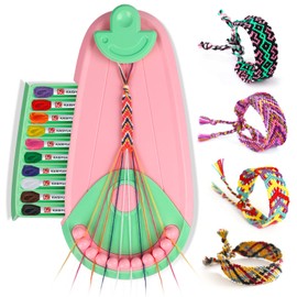 Friendship Bracelet Making Kit, Arts and Crafts for Children Ages 8-12, DIY Bracelet Kit Making with 20 Threads, Gifts for Girls Aged 6-12 Years Old Travel Activity Set