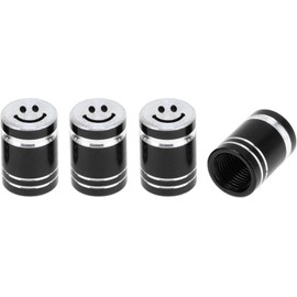 Tapones decorativos para válvula de neumático, color negro, 7 x 17 mm, aleación de aluminio, 4 unidades