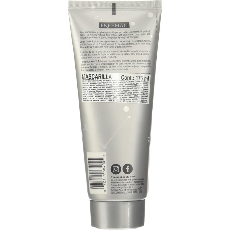 Feeling Beautiful Cosmic Metallic Peel Off Mask Purifying Platinum 6
